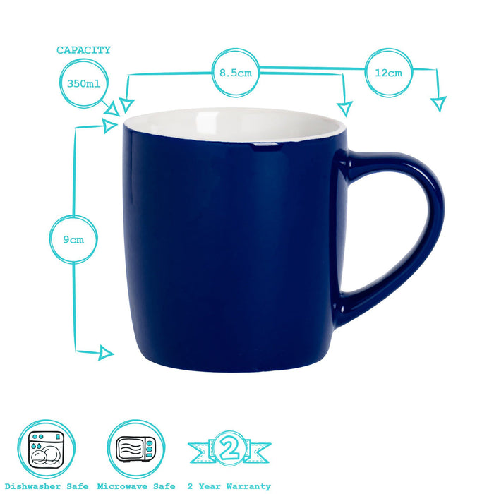 350ml Multi Coloured Coffee Mugs - Pack of Six