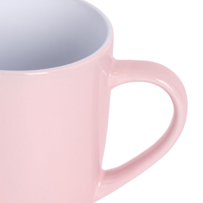 350ml Pink Coloured Coffee Mugs - Pack of Six