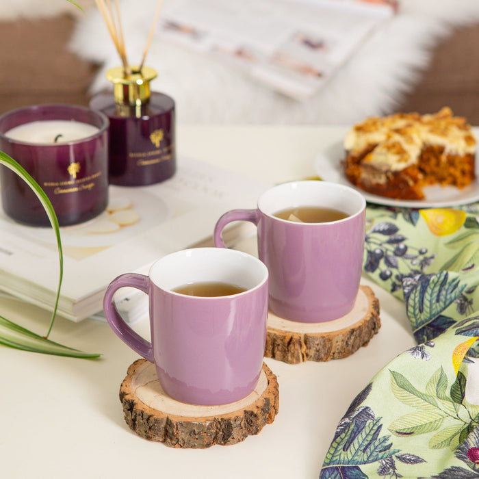350ml Purple Coloured Coffee Mugs - Pack of Six