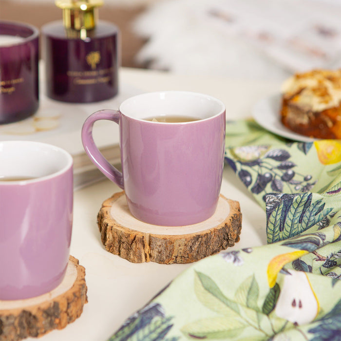 350ml Purple Coloured Coffee Mugs - Pack of Six