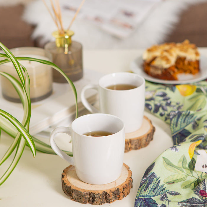 350ml White Coloured Coffee Mugs - Pack of Six