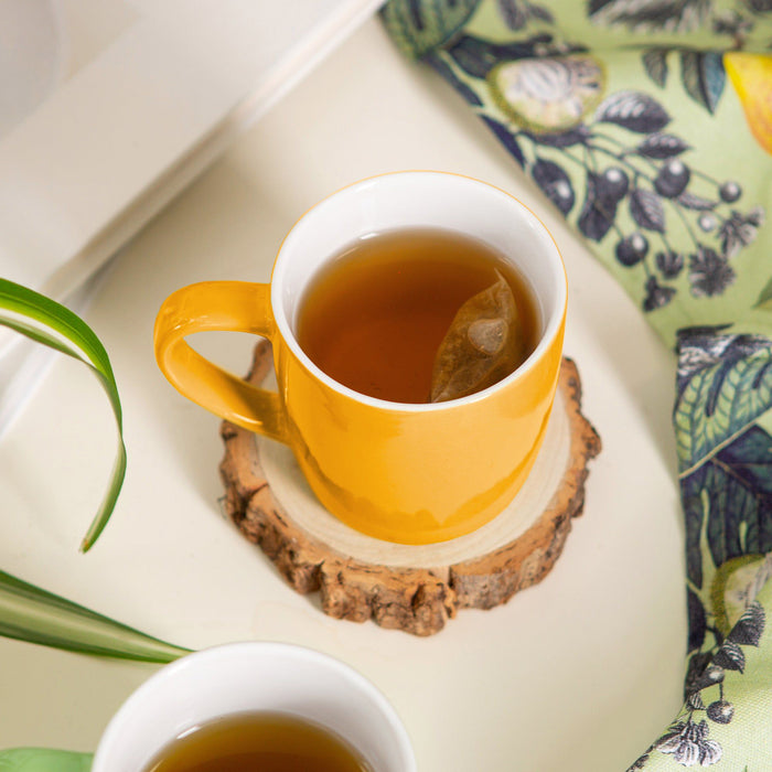 350ml Yellow Coloured Coffee Mugs - Pack of Six