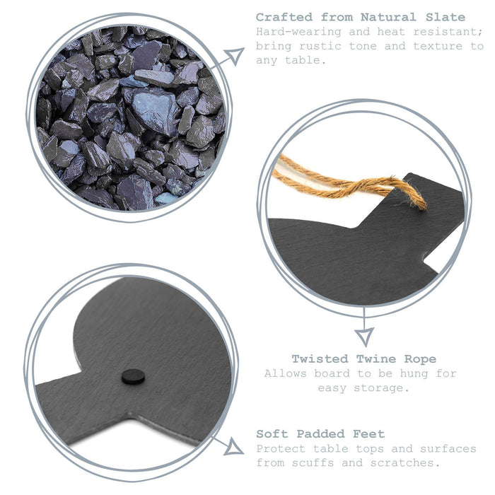Argon Tableware Rustic Slate Pizza Serving Platter