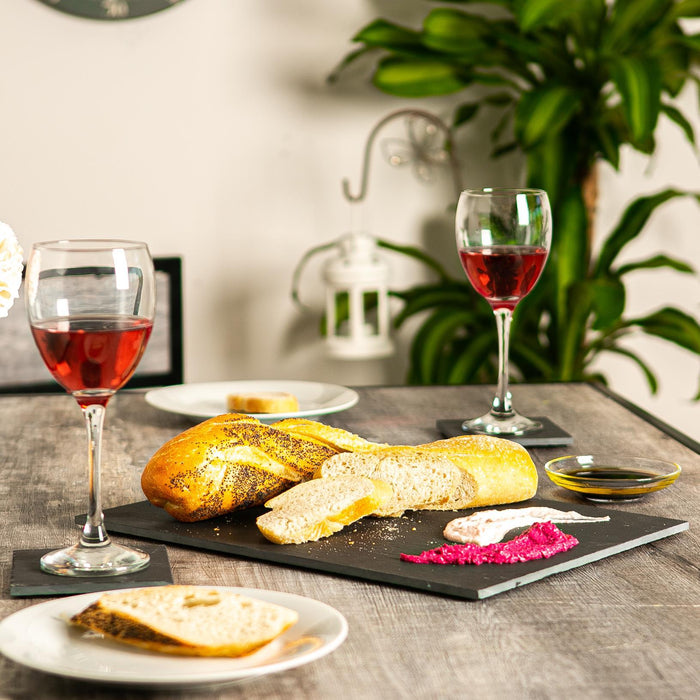 35cm x 25cm Black Rectangle Linea Slate Placemats - Pack of Six