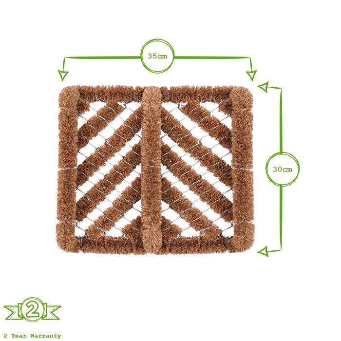 35cm x 30cm Natural Coir Scraper Door Mat