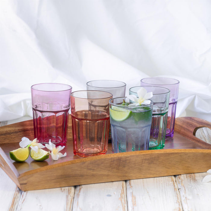365ml Multicoloured Aras Highball Glasses - Pack of Six
