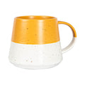 370ml Yellow Colour Block Flecked Stoneware Belly Mug