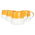370ml Yellow Colour Block Flecked Stoneware Belly Mugs - Pack of Four