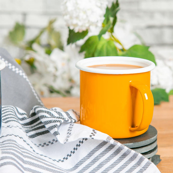 375ml Coloured Enamel Mugs - 4 Colours