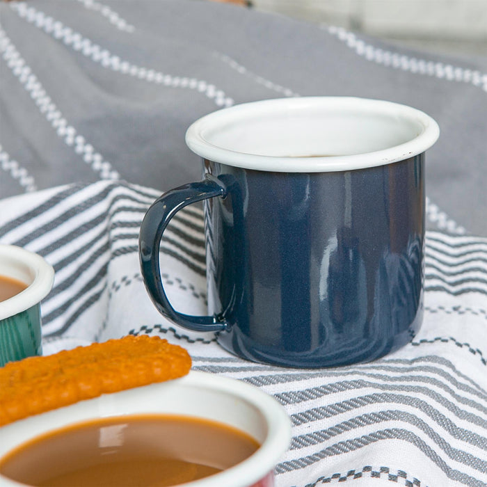375ml Coloured Enamel Mugs - 4 Colours