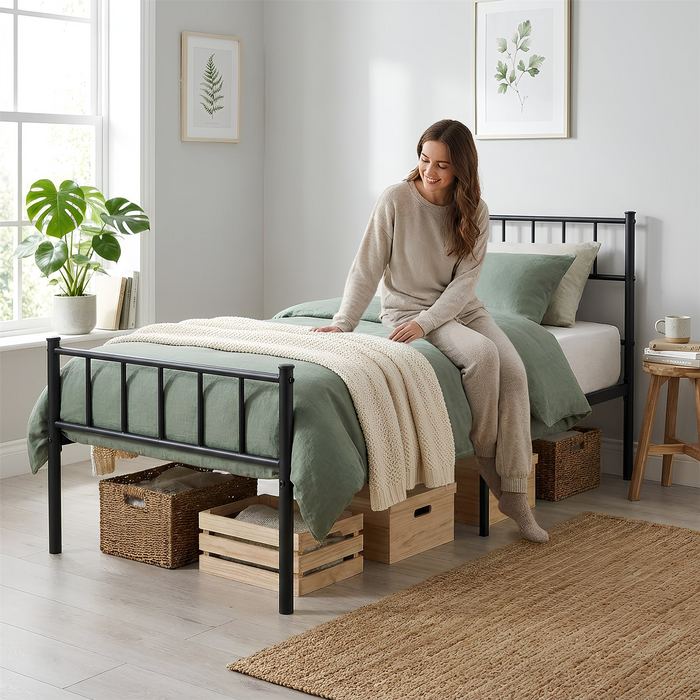 3ft Single Metal Bed Frame - Black
