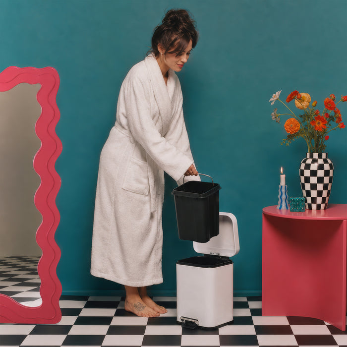 3L Matt Grey Square Bathroom Pedal Bin
