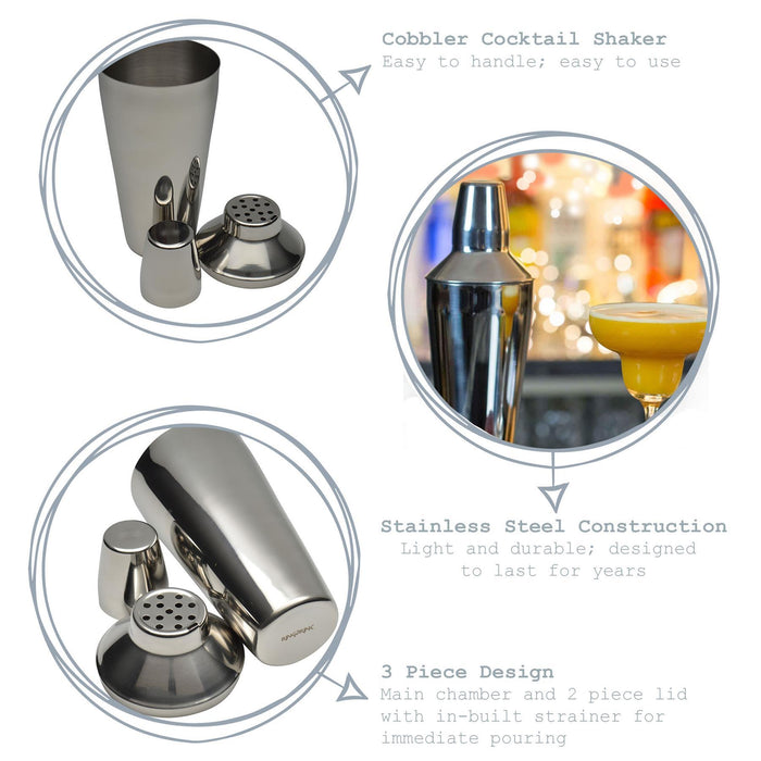 3pc Manhattan Cocktail Shaker Set