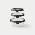 3pc ROUND GLASS CONTAINER SET WITH LIDS