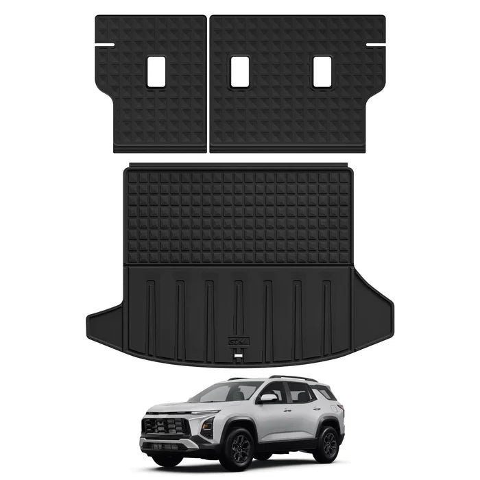 3W Seat Back Mats & Cargo Liner for 2025 2026 Chevrolet Chevy Equinox/GMC Terrain (Not for Equinox EV), All Weather TPE Custom Fit Floor Mats, Car Mats Full Set for Equinox/Terrain