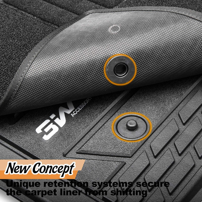 3W Custom Floor Mats 2019-2024 Chevy / Chevrolet Silverado 1500 2500 HD/3500HD Crew Cab TPE Material & All-Weather Protection Vehicles & Parts 3Wliners