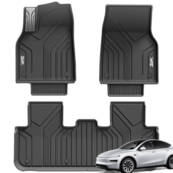 3W Floor Mats / Trunk Mat for Tesla Model Y Juniper 2025-2026  All Weather Protection Floor Mats Trunk Mat Back Seat Cover Set Full Protcetion