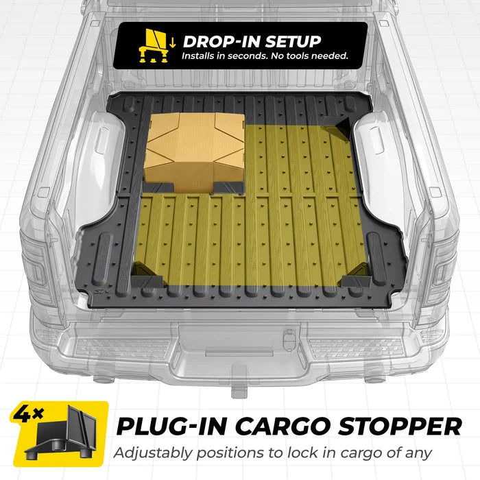 3W Truck Bed Mat Compatible with 2022-2026 Ford Maverick Gas & Hybrid Car Accessories Vehicle Perfectly Flush All Weather Protection TPE Heavy Duty Pickup Car Bed Cargo Mat