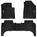 3W Floor Mats Custom for Hyundai Santa Cruz Pickup 2025 2024 2023 2022 All Weather Protection TPE Heavy Duty Non-Slip Automotive Floor Liners Fits 1st & 2nd Row Full Set Accessories, Black