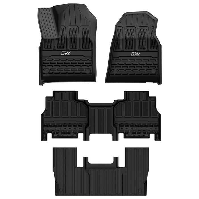 3W Jeep Grand Wagoneer 2022-2024 Custom 7 seat Floor Mat Trunk Mat TPE Material & All-Weather Protection Vehicles & Parts 3Wliners 2022-2024 7-Seat Grand Wagoneer 2022-2024 1st&2nd&3rd Row