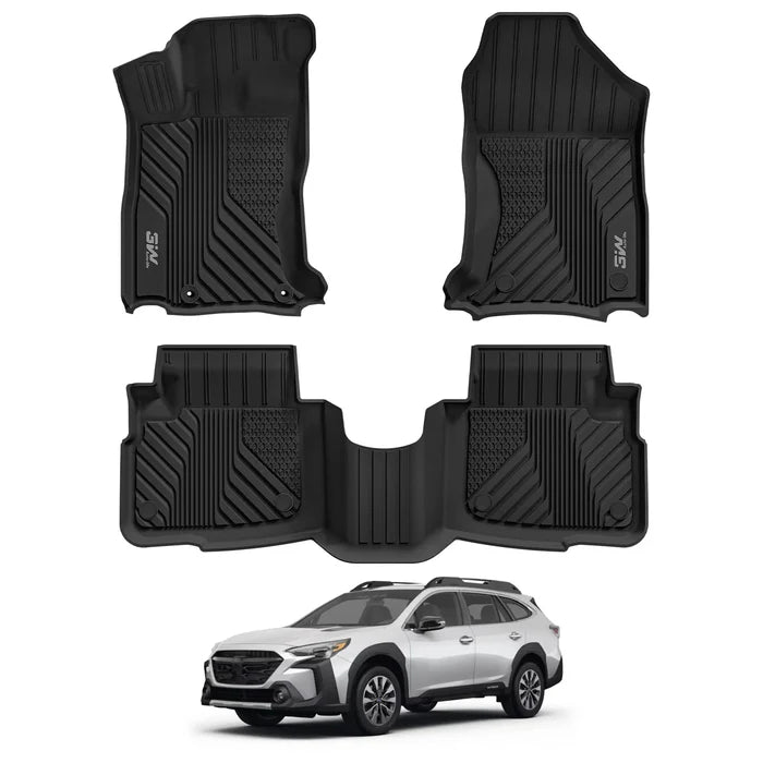 3W Floor Mats Fit for Subaru Outback & Legacy 2020-2024 2025 TPE All Weather Custom Fit Floor Liner for Subaru Outback & Legacy 1st and 2nd Row Car Mats, Black