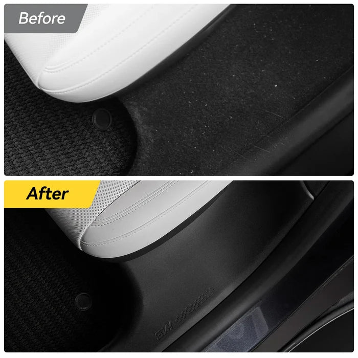 3W Tesla Model Y Juniper Door Sill Protector 2025 2026 Front & Rear, Trunk Sill Protector, Door Entry Guard, Anti-dust Cover, Anti-Scratch Plate, Edge Guards, TPE Customized Car Accessories Black