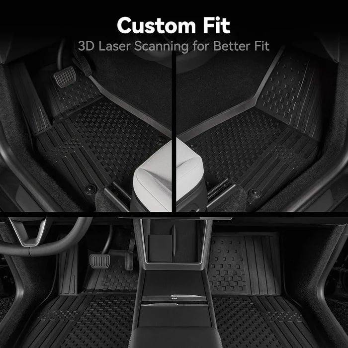 3W Tesla Model Y Juniper 2025 2026 Custom TPE Floor Mats All-Weather Protection 5-Seater