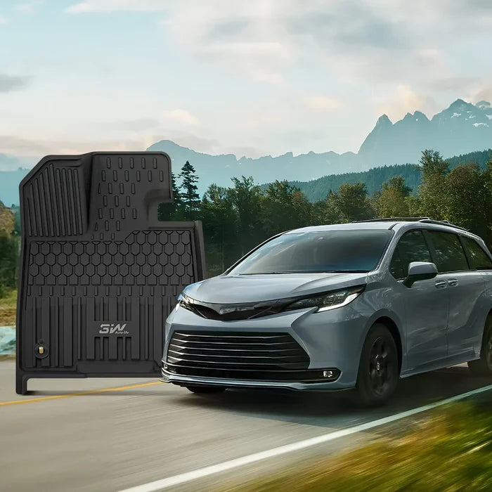 3W Toyota 2025 Sienna Platinum 7 Seat Custom Floor Mats / Trunk Mat