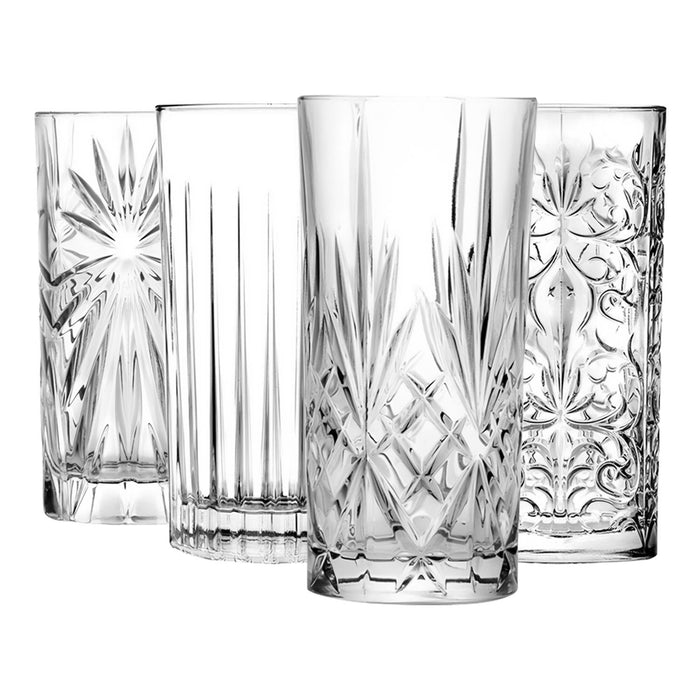 4 Piece 370ml Mixology Highball Glass Set