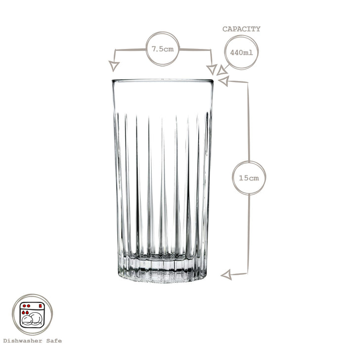 4 Piece Crystal 370ml Mixology Highball Glass Set