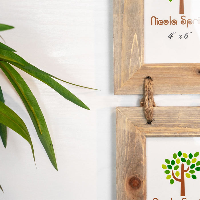 4" x 6" Wooden Hanging Triple Photo Frame