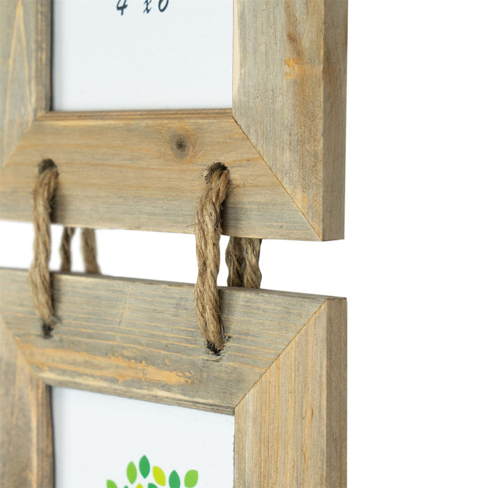 4" x 6" Wooden Hanging Triple Photo Frame