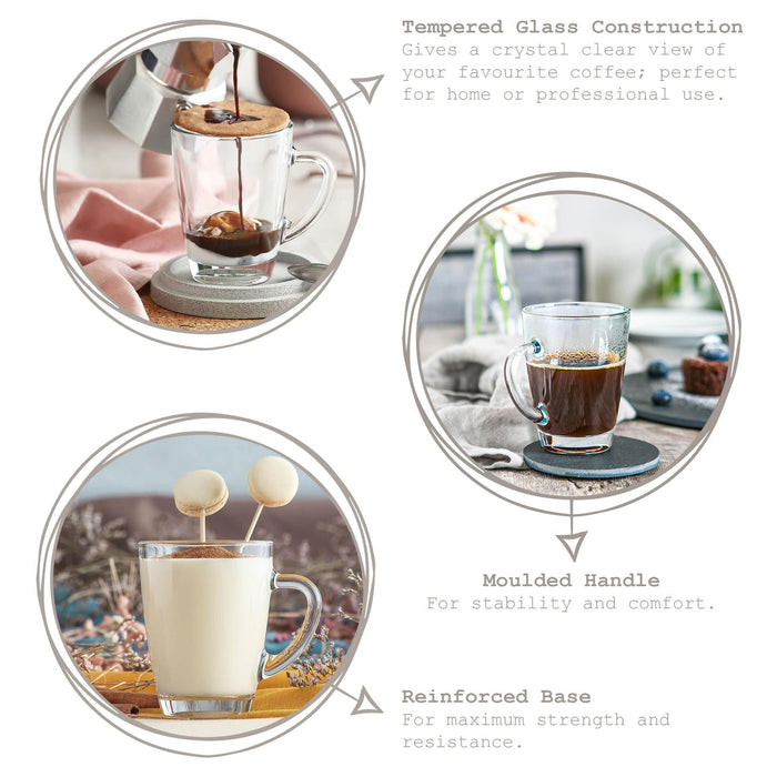 400ml Vega Glass Coffee Cups - Pack of Six