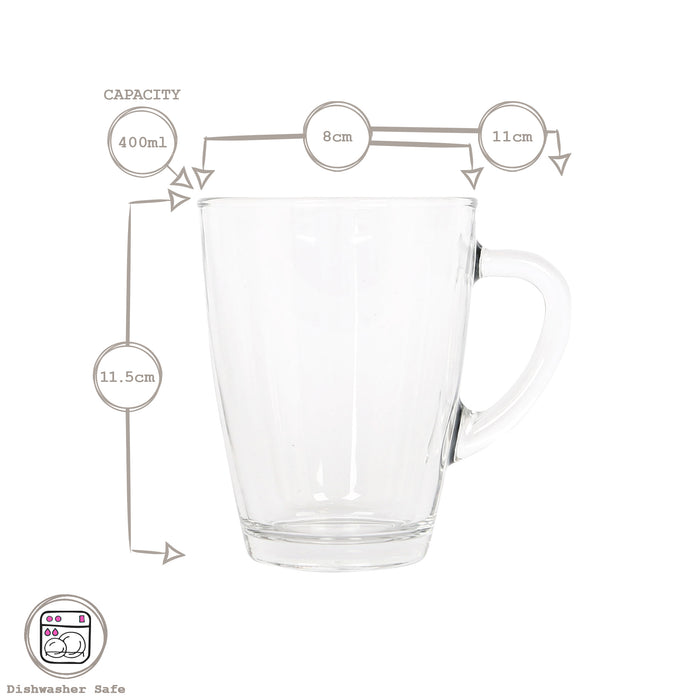400ml Vega Glass Coffee Cups - Pack of Six