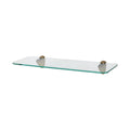 40cm Rounded Floating Glass Shelf with Gold Fixings