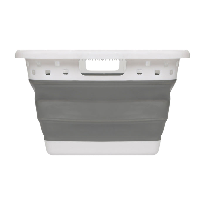 42L Collapsible Laundry Basket - White/Grey