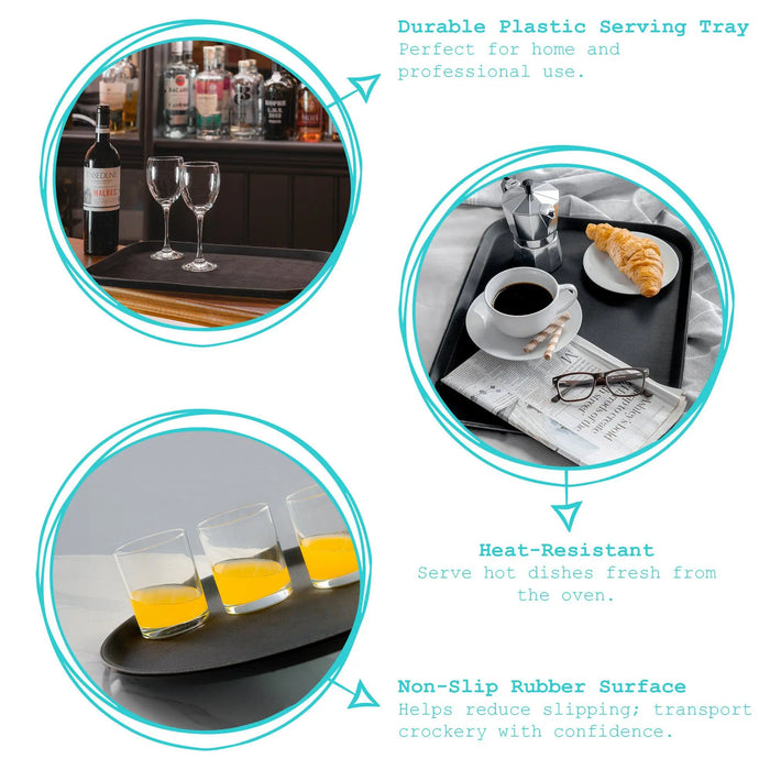 45.5cm x 35.5cm Rectangular Non-Slip Serving Tray Argon Tableware