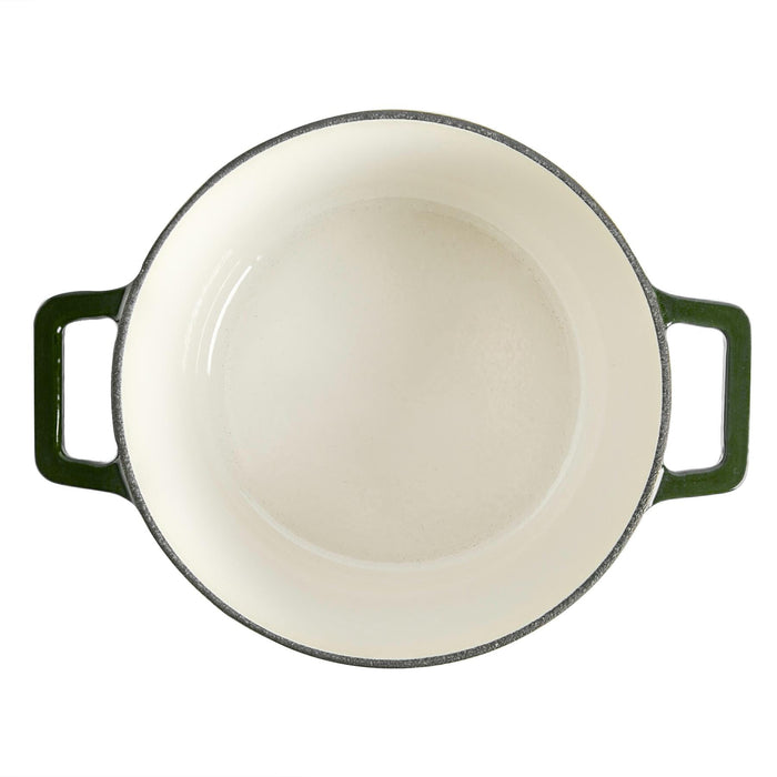 4.5L Dark Green Cast Iron Casserole Dish