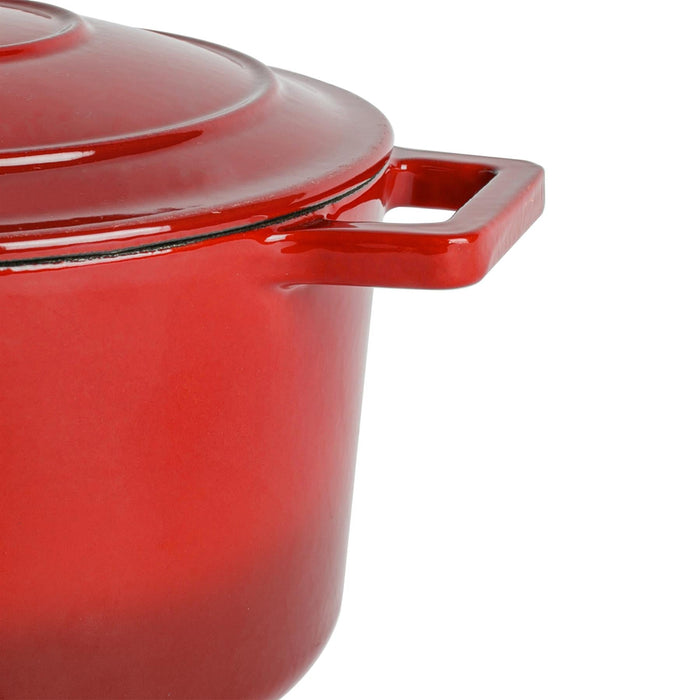 4.5L Red Ombre Cast Iron Casserole Dish