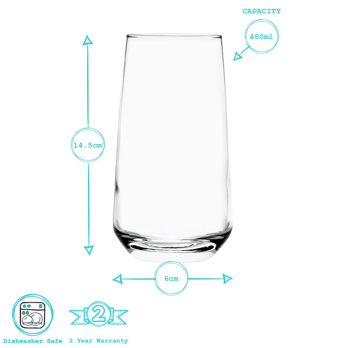 480ml Tallo Highball Glasses - Pack of Six