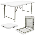 4ft (120cm) White Height Adjustable Folding Trestle Table