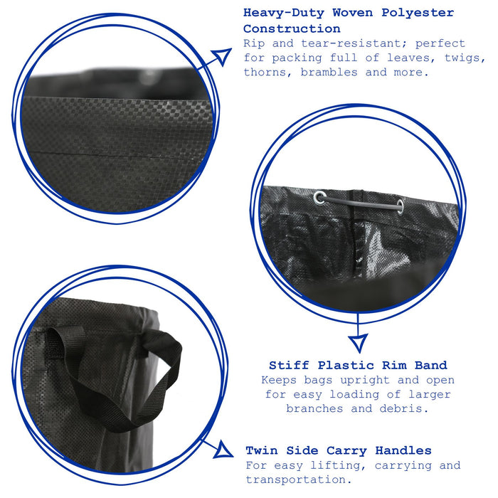 500L Black Heavy-Duty Garden Waste Bags - Pack of 2