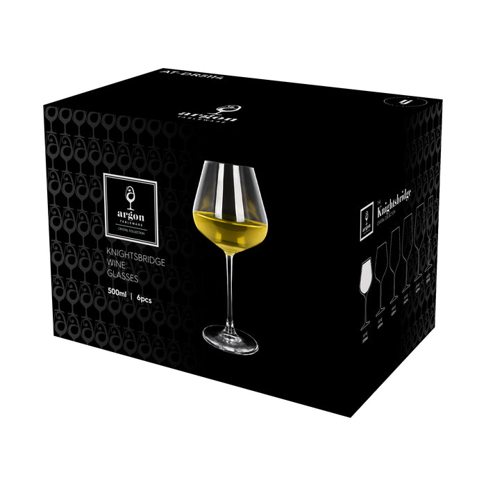 500ml Knightsbridge Crystal White Wine Glasses - Pack of 6