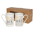 50th Anniversary New Bone China Mug Set - 300ml
