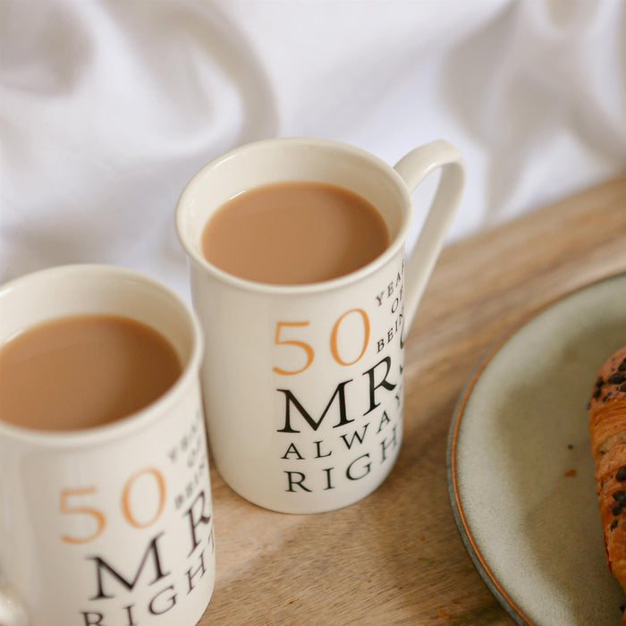50th Anniversary New Bone China Mug Set - 300ml