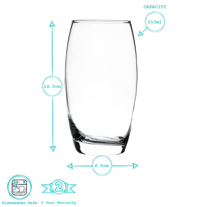 510ml Highball Glasses - Pack of Six