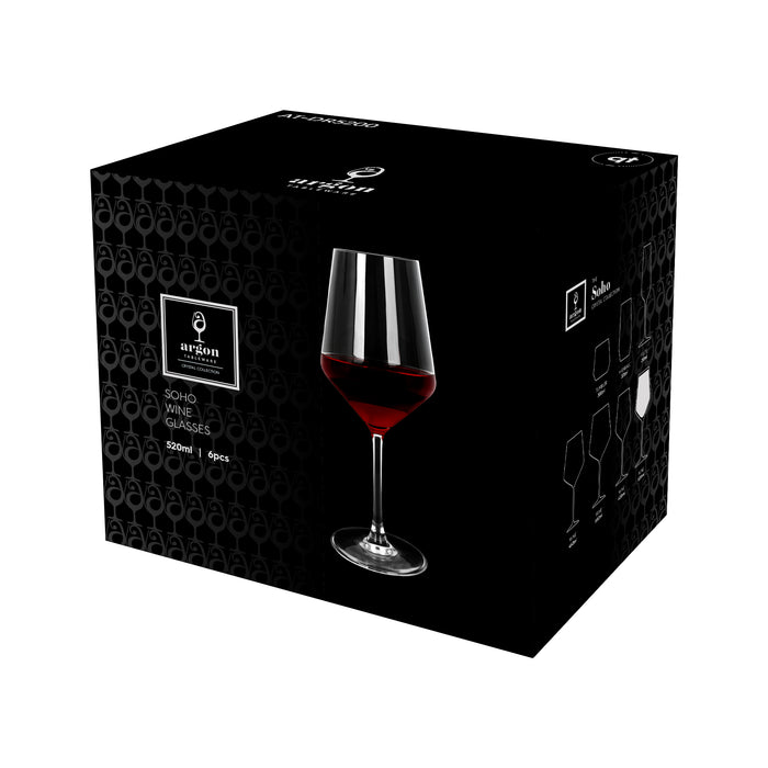 520ml Soho Crystal Red Wine Glasses - Pack of 6