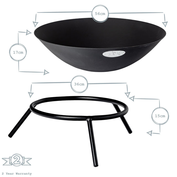 56cm Steel Garden Fire Pit
