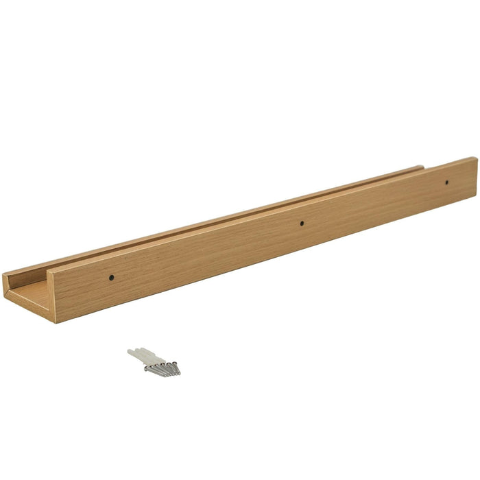 57cm Brown Floating Picture Ledge Shelves - Pack of Three