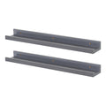 57cm Grey Floating Picture Ledge Shelves - Pack of Two